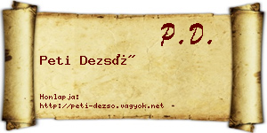 Peti Dezső névjegykártya
