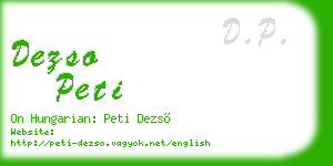 dezso peti business card